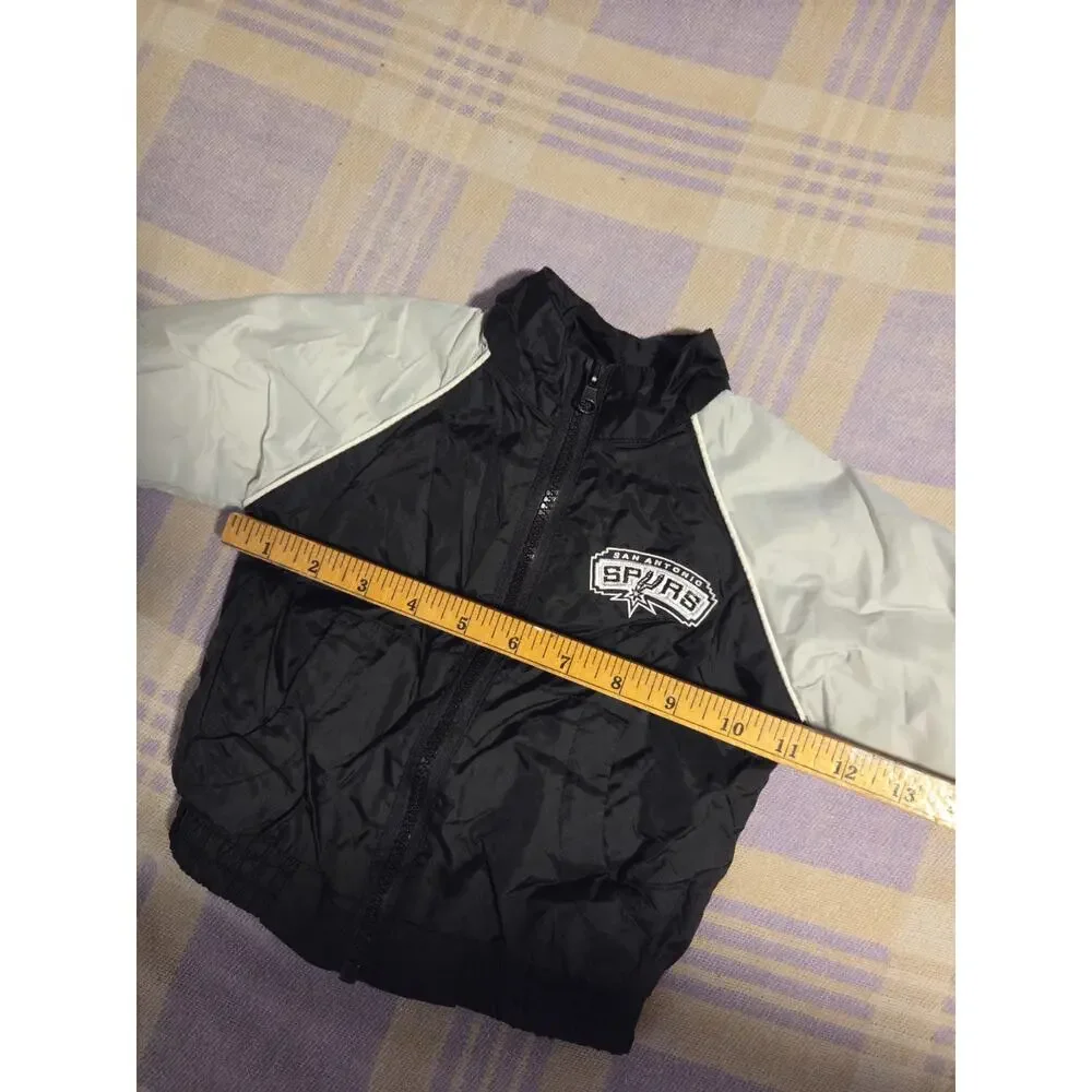 Vintage San Antonio Spurs Jacket Youth Kids Black NBA Basketball 3 - 6 Months